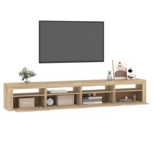 vidaXL Tv-bänk med LED-belysning sonoma ek 240x35x40 cm - Bild 6