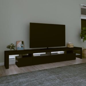 vidaXL Tv-bänk med LED-belysning svart 260x36,5x40 cm - Bild 3