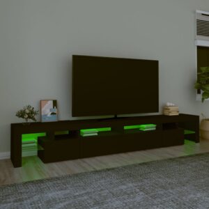 vidaXL Tv-bänk med LED-belysning svart 260x36,5x40 cm - Bild 4