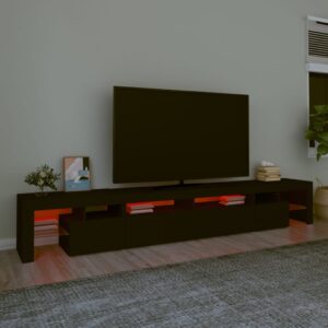 vidaXL Tv-bänk med LED-belysning svart 260x36,5x40 cm - Bild 5