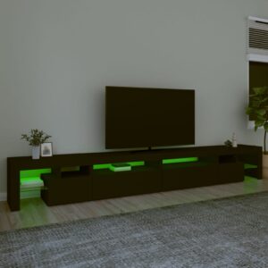 vidaXL Tv-bänk med LED-belysning svart 290x36,5x40 cm - Bild 4