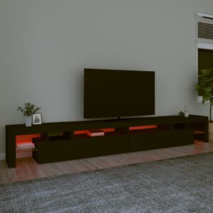 vidaXL Tv-bänk med LED-belysning svart 290x36,5x40 cm - Bild 5