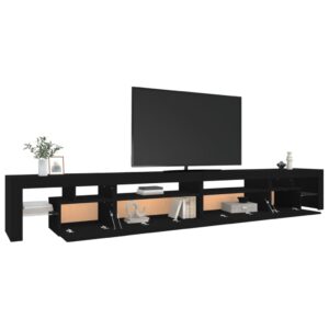 vidaXL Tv-bänk med LED-belysning svart 290x36,5x40 cm - Bild 6