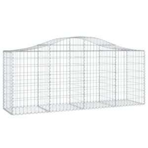 vidaXL Gabion bågformad 200x50x80/100 cm galvaniserat järn - Bild 2