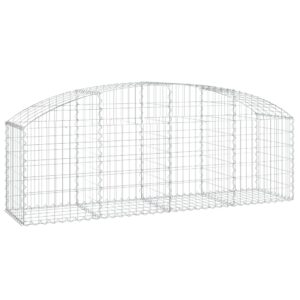 vidaXL Gabion bågformad 200x50x60/80 cm galvaniserat järn - Bild 2