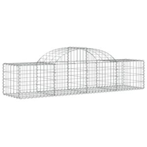 vidaXL Gabion bågformad 200x50x40/60 cm galvaniserat järn - Bild 2