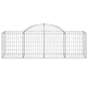 vidaXL Gabion bågformad 200x50x60/80 cm galvaniserat järn - Bild 3