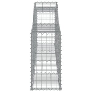 vidaXL Gabion bågformad 300x30x60/80 cm galvaniserat järn - Bild 4