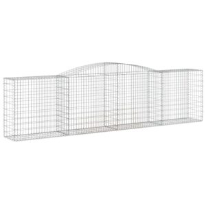 vidaXL Gabion bågformad 400x50x100/120 cm galvaniserat järn - Bild 2