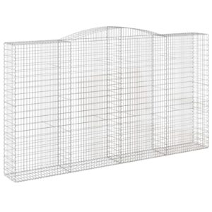 vidaXL Gabion bågformad 400x50x220/240 cm galvaniserat järn - Bild 2