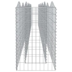 vidaXL Upphöjd planteringsgabion 600x50x100 cm galvaniserat järn - Bild 4