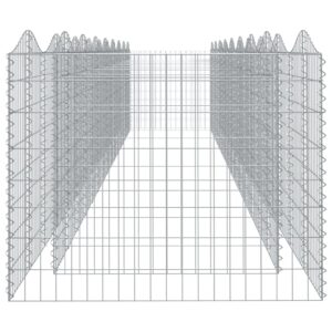 vidaXL Upphöjd planteringsgabion 800x100x100 cm galvaniserat järn - Bild 4