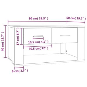 vidaXL Soffbord svart 80x50x40 cm konstruerat trä - Bild 9