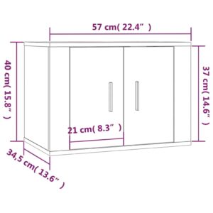 vidaXL Väggmonterad tv-bänk vit högglans 57x34,5x40 cm - Bild 11