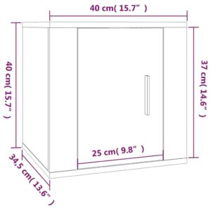 vidaXL Väggmonterad tv-bänk vit högglans 40x34,5x40 cm - Bild 11