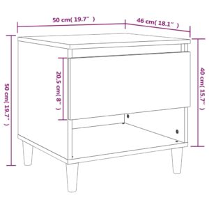 vidaXL Sängbord vit högglans 50x46x50 cm konstruerat trä - Bild 9