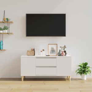 vidaXL Tv-bänk vit 102x44,5x50 cm konstruerat trä - Bild 3