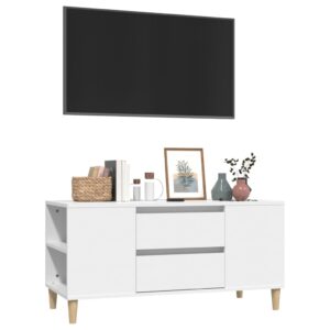 vidaXL Tv-bänk vit 102x44,5x50 cm konstruerat trä - Bild 4