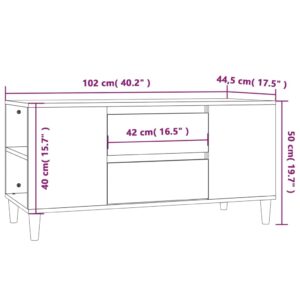 vidaXL Tv-bänk vit 102x44,5x50 cm konstruerat trä - Bild 10