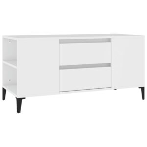 vidaXL Tv-bänk vit 102x44,5x50 cm konstruerat trä - Bild 2