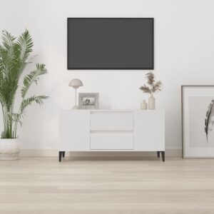 vidaXL Tv-bänk vit 102x44,5x50 cm konstruerat trä - Bild 3