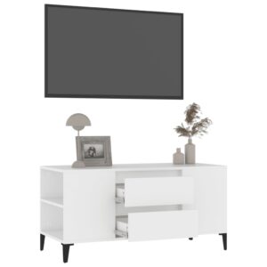 vidaXL Tv-bänk vit 102x44,5x50 cm konstruerat trä - Bild 5