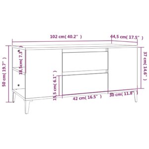 vidaXL Tv-bänk brun ek 102x44,5x50 cm konstruerat trä - Bild 10