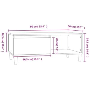 vidaXL Soffbord betonggrå 90x50x36,5 cm konstruerat trä - Bild 9