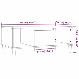 vidaXL Soffbord vit högglans 90x50x36,5 cm konstruerat trä - Bild 10