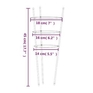 vidaXL Växtstöd med 3 ringar 5 st grön 45 cm stål - Bild 8