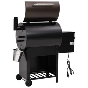 vidaXL Pelletsgrill med skorsten svart 104 cm järn - Bild 7