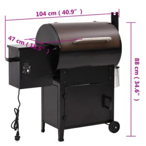 vidaXL Pelletsgrill med skorsten svart 104 cm järn - Bild 11