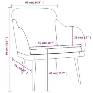 vidaXL Fåtölj svart 63x76x80 cm sammet - Bild 8