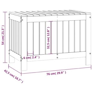 vidaXL Dynbox svart 76x42,5x54 cm massiv furu - Bild 10