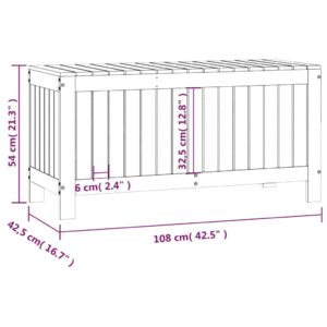 vidaXL Dynbox svart 108x42,5x54 cm massiv furu - Bild 10