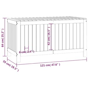 vidaXL Förvaringslåda vit 121x55x64 cm massiv furu - Bild 10