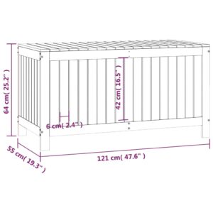 vidaXL Dynbox svart 121x55x64 cm massiv furu - Bild 10