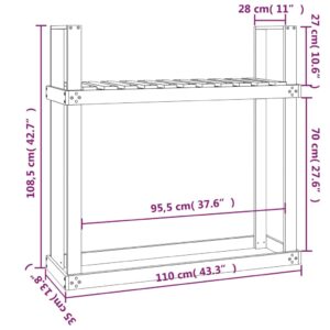 vidaXL Vedställ grå 110x35x108,5 cm massiv furu - Bild 8