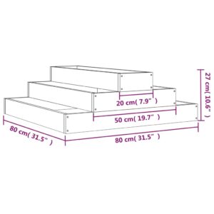 vidaXL Odlingslåda vit 80x80x27 cm massiv furu - Bild 7