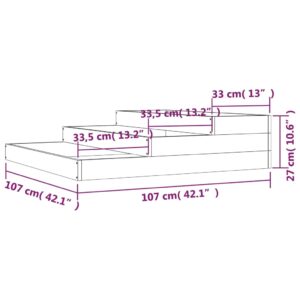 vidaXL Odlingslåda svart 107x107x27 cm massiv furu - Bild 7