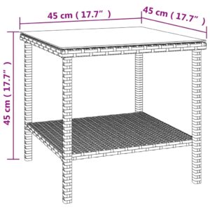 vidaXL Sidobord svart 45x45x45 cm konstrotting och härdat glas - Bild 6