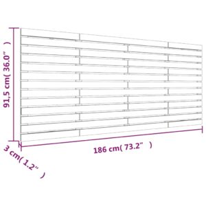 vidaXL Väggmonterad huvudgavel vit 186x3x91,5 cm massiv furu - Bild 8