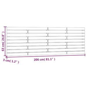 vidaXL Väggmonterad huvudgavel vit 206x3x63 cm massiv furu - Bild 8