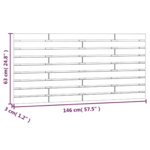 vidaXL Väggmonterad huvudgavel 146x3x63 cm massiv furu - Bild 8