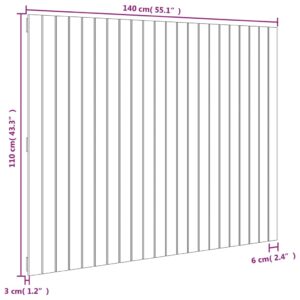 vidaXL Väggmonterad huvudgavel svart 140x3x110 cm massiv furu - Bild 8