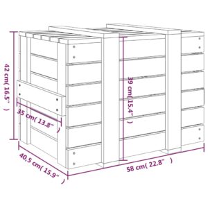 vidaXL Förvaringslåda 58x40,5x42 cm massiv furu - Bild 11