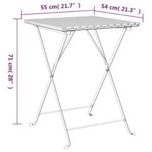 vidaXL Hopfällbart caféset 3 delar konstrotting brun - Bild 10