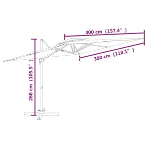 vidaXL Parasoll med ventilation grön 400x300 cm - Bild 10