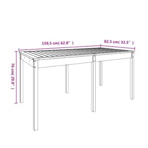 vidaXL Trädgårdsbord 159,5x82,5x76 cm massiv furu - Bild 8