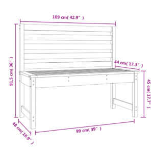 vidaXL Trädgårdsbänk 109 cm massivt douglasträ - Bild 7